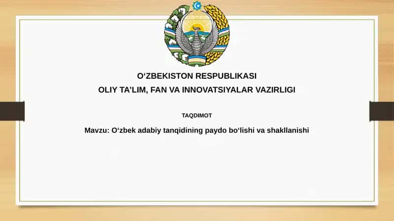 O'zbek Adabiy Tanqidi 1