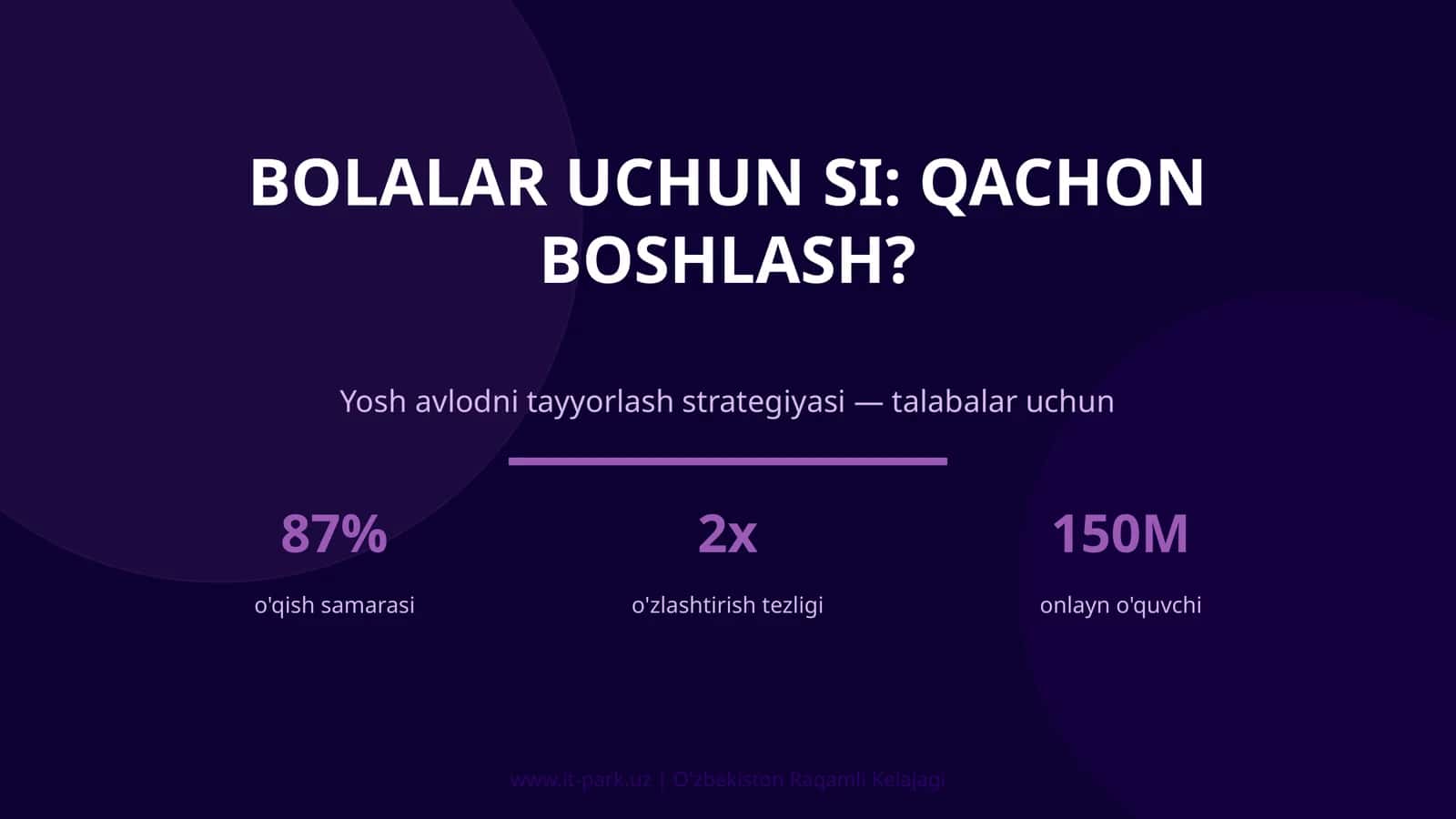 Bolalar uchun SI: Qachon boshlash? 1