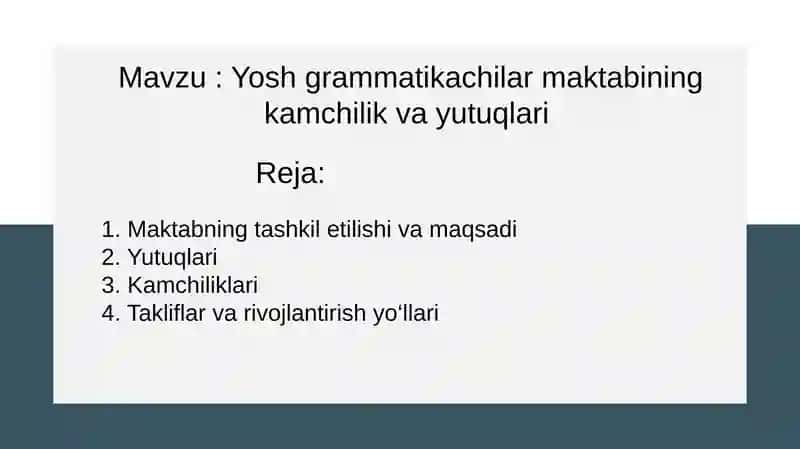 Yosh grammatikachilar maktabi