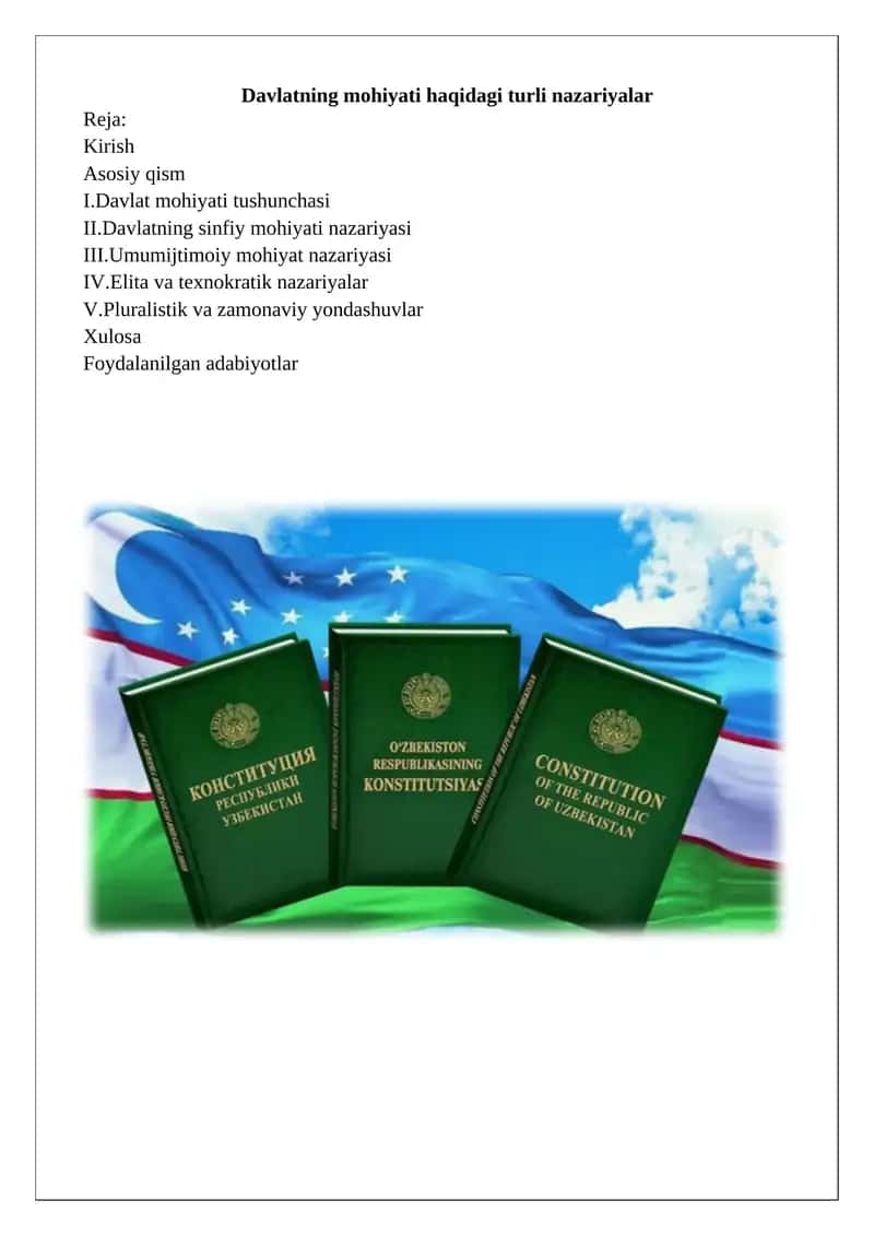 Davlatning mohiyati haqidagi turli nazariyalar 1