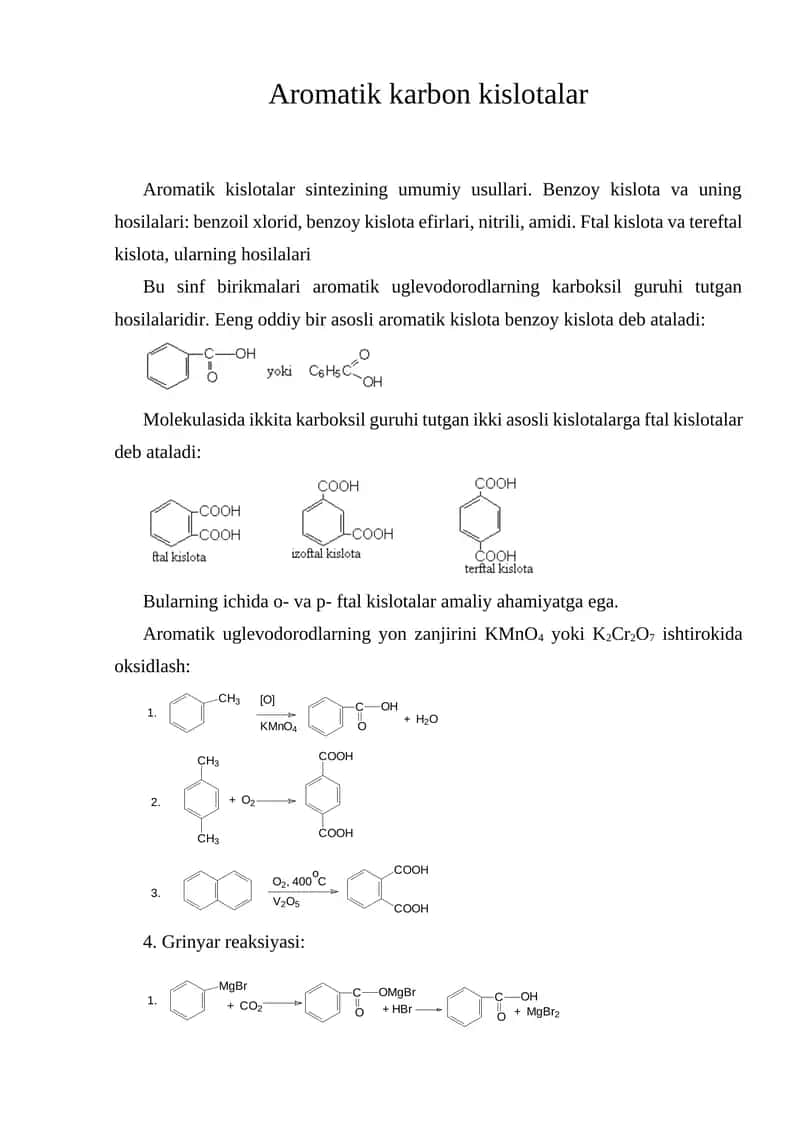 Aromatik karbon kislotalar 1
