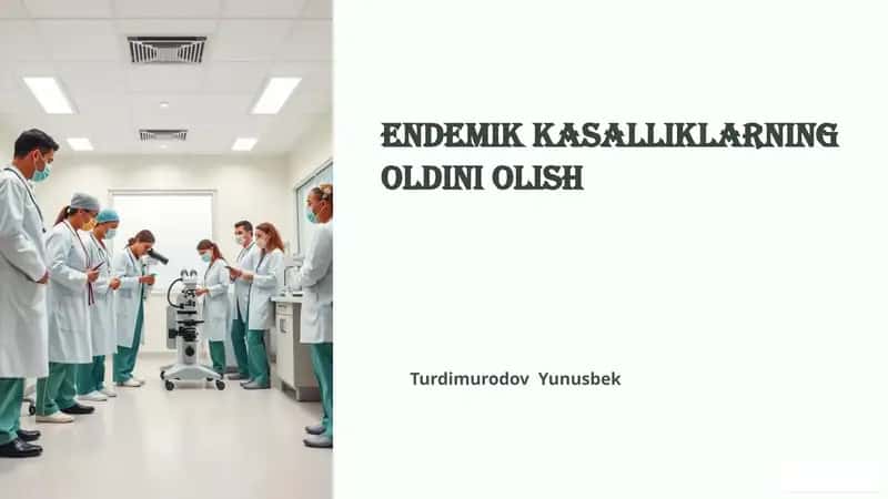 Endemik Kasalliklarning Oldini Olish 1