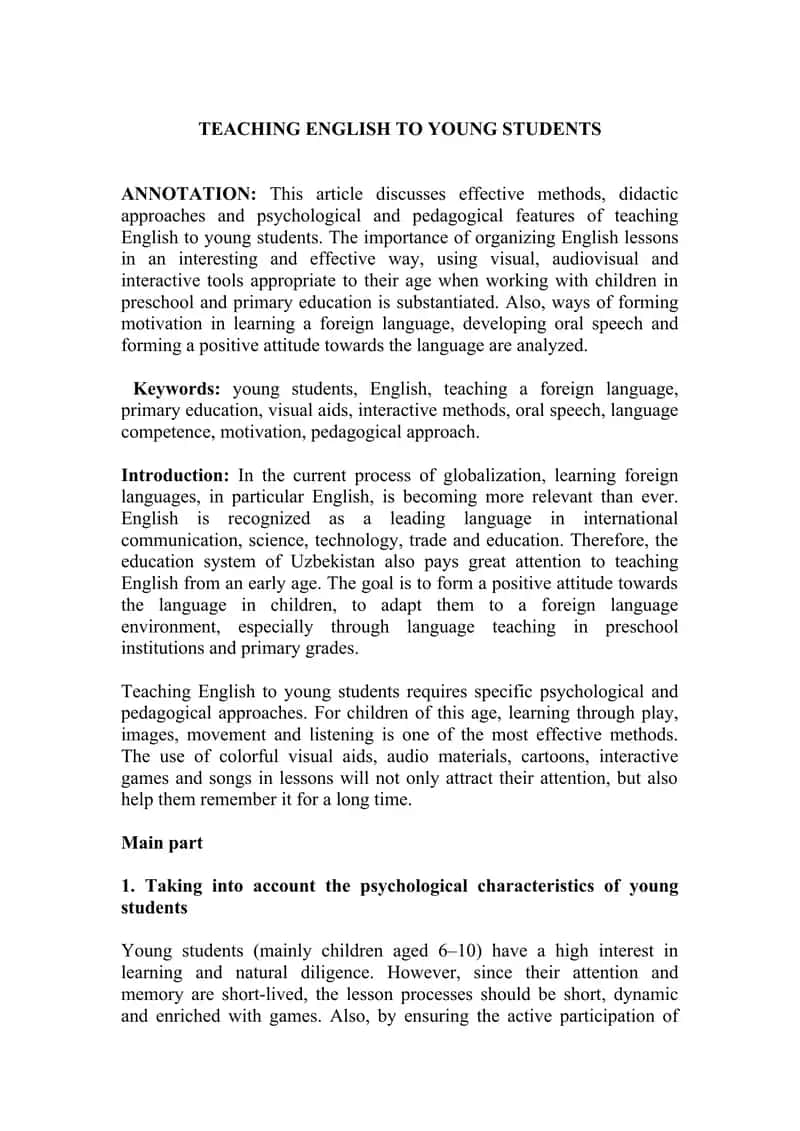 Teaching English to Young Students 1