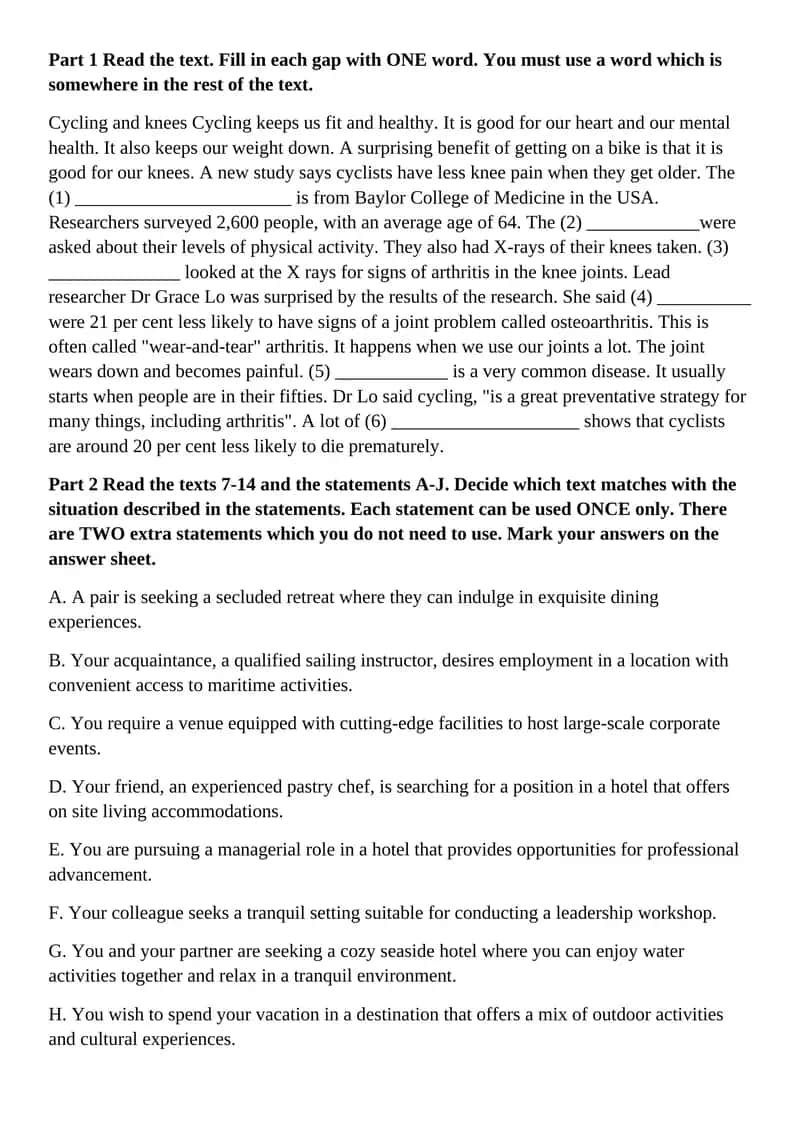 Part 1 Read the text 1