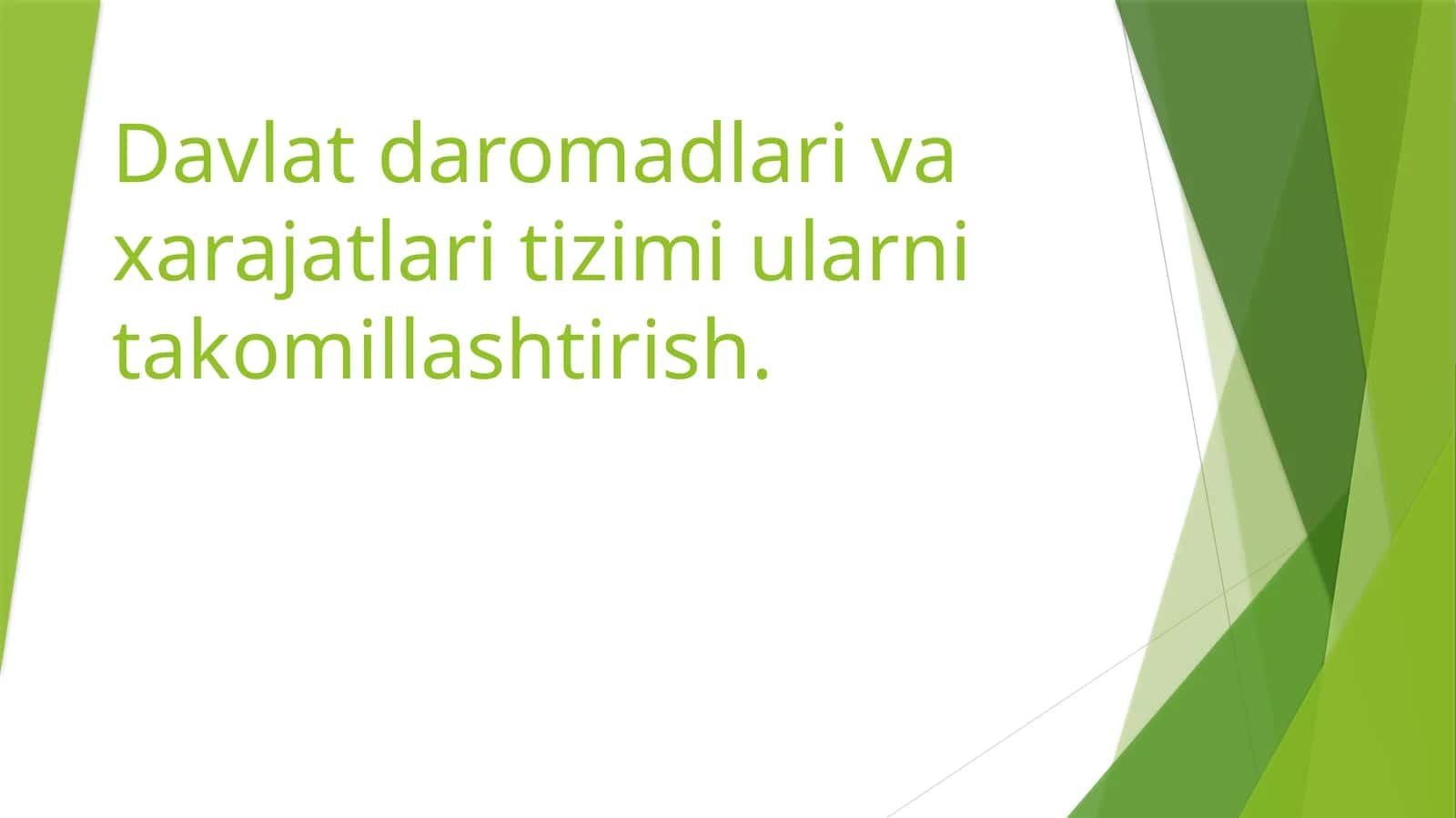 Davlat daromadlari va xarajatlari tizimi ularni takomillashtirish 1