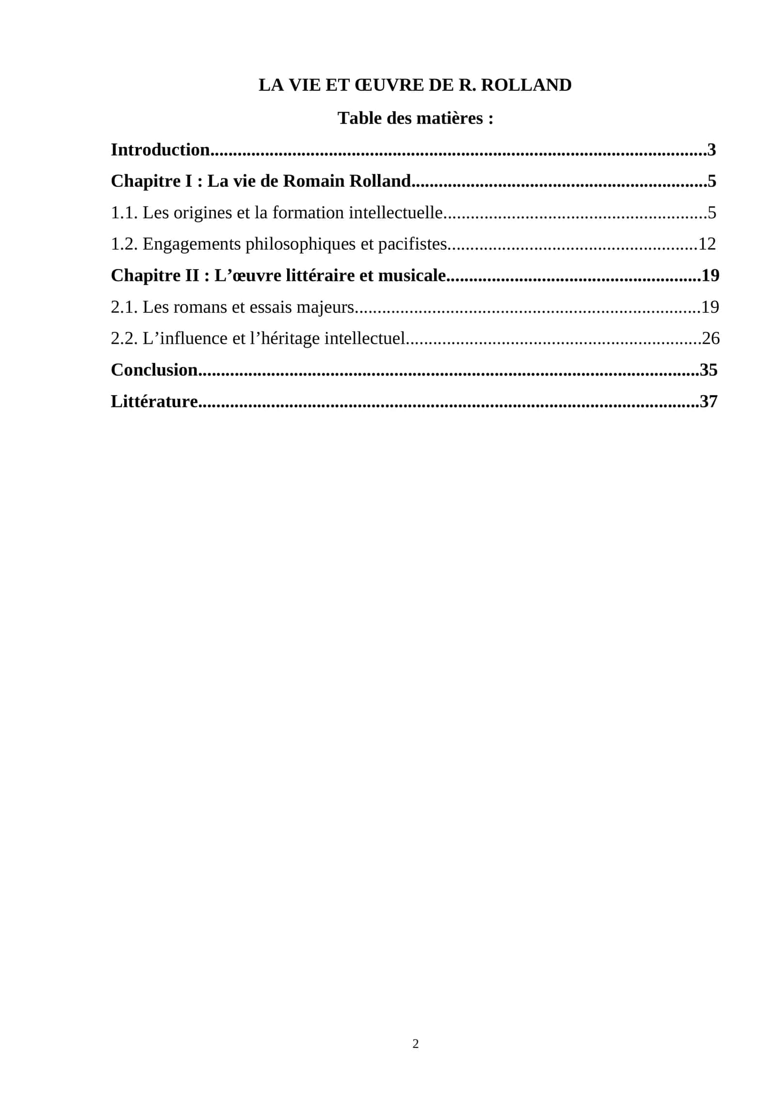 LA VIE ET ŒUVRE DE R. ROLLAND 1
