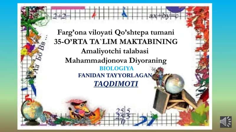 BIOLOGIYAFANIDAN TAYYORLAGAN TAQDIMOTI 1