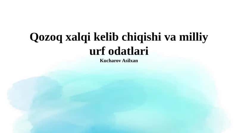 Qozog' xalqining kelib chiqishi 1