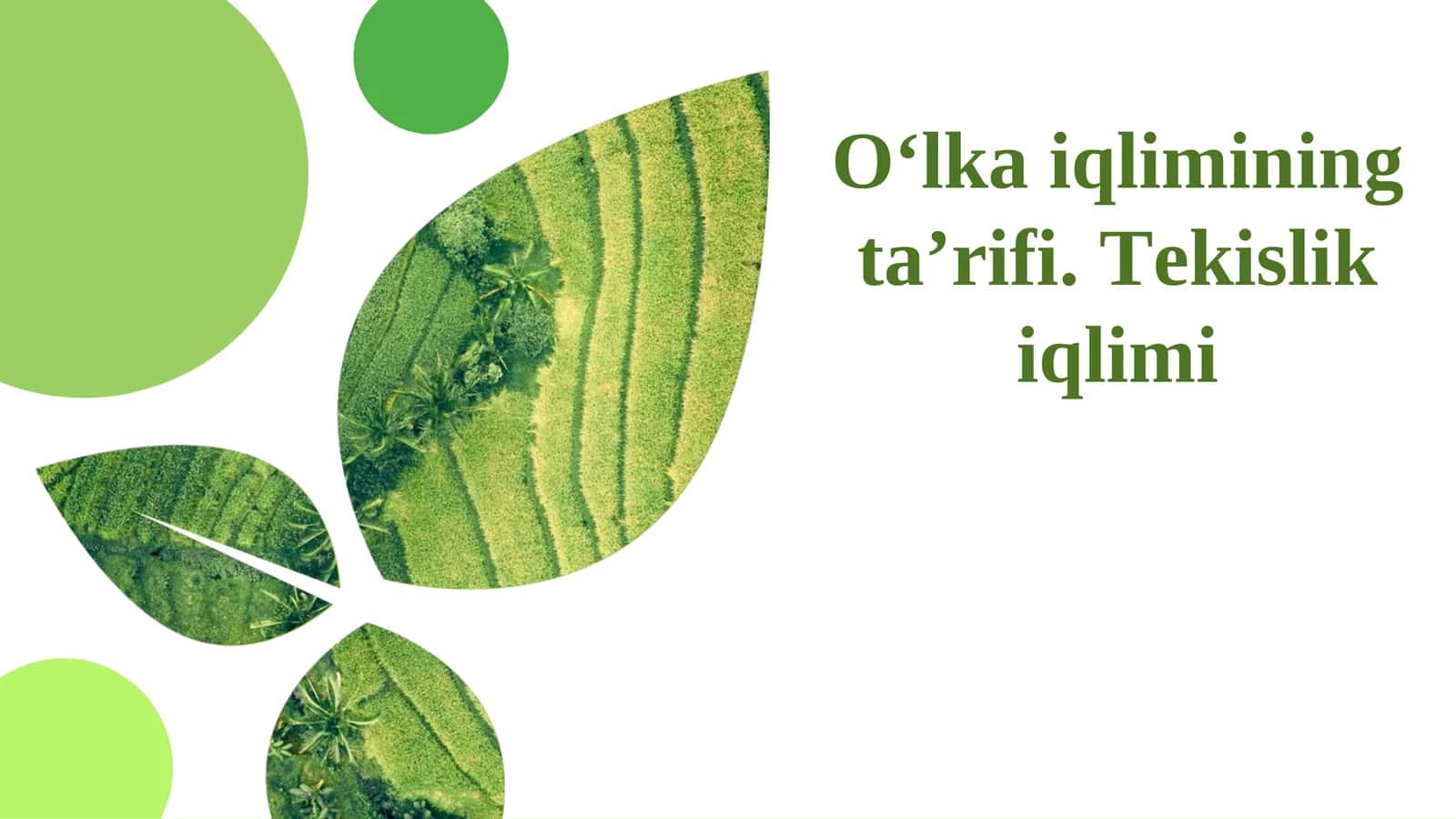 O‘lka iqlimining ta’rifi. Tekislik iqlimi 1