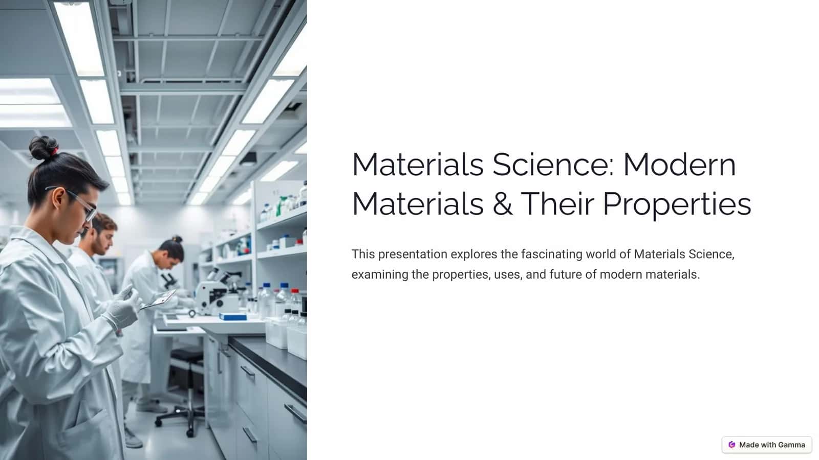 Materials Science Modern Materials & Their Properties 1