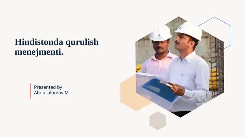 Hindistonda Qurilish Menejmenti 1