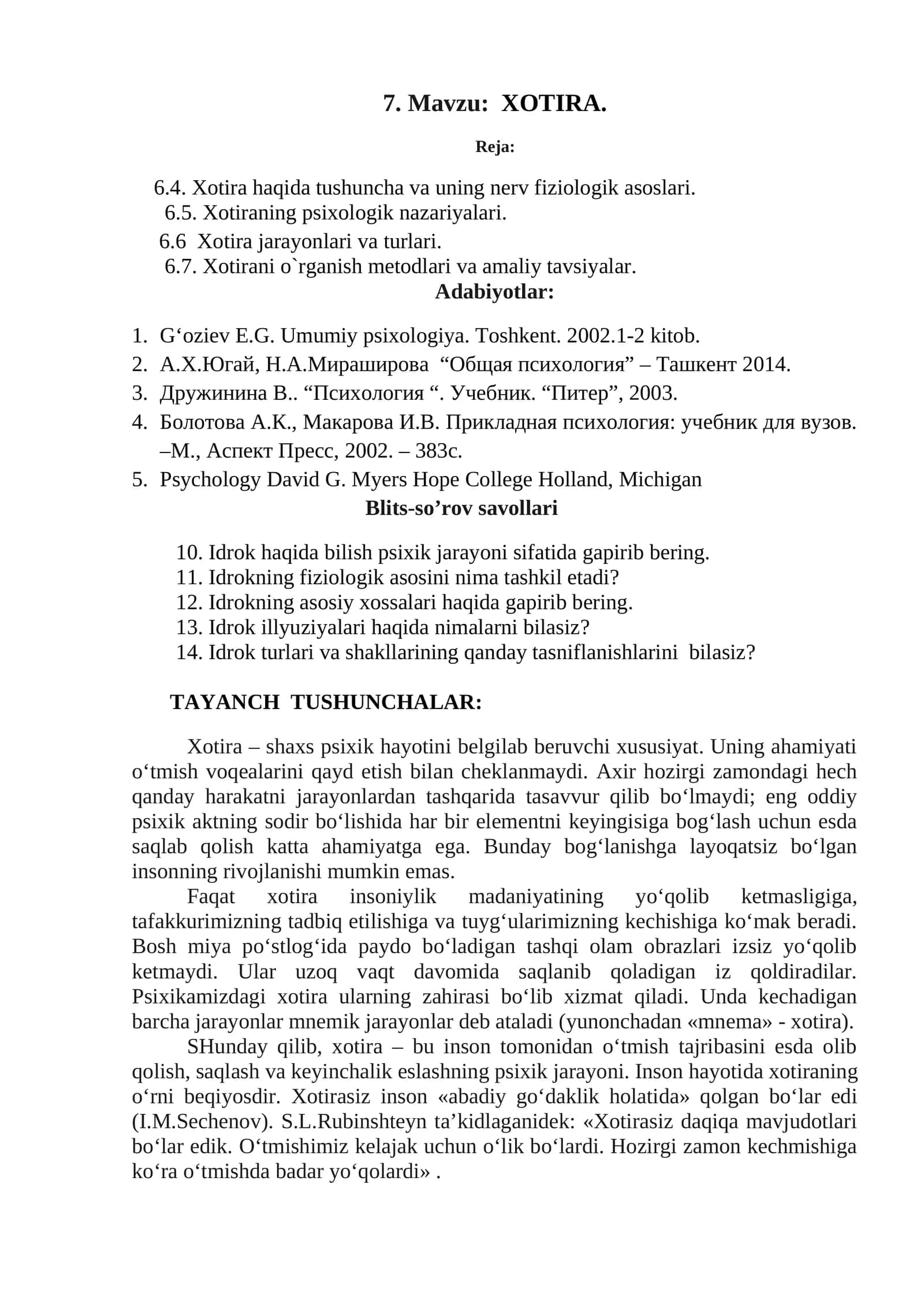 Xotira 1