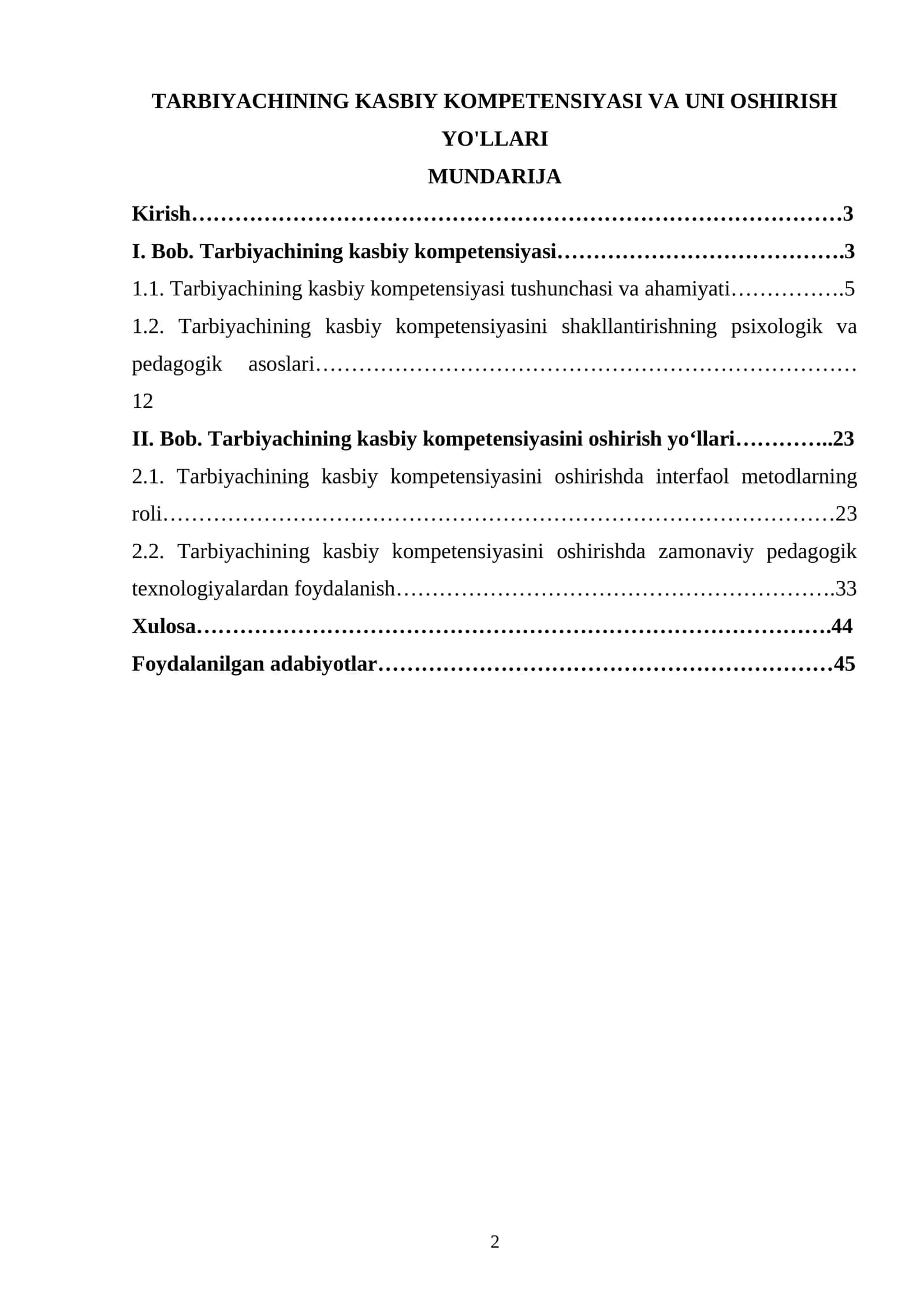 TARBIYACHINING KASBIY KOMPETENSIYASI VA UNI OSHIRISH YO'LLARI 1