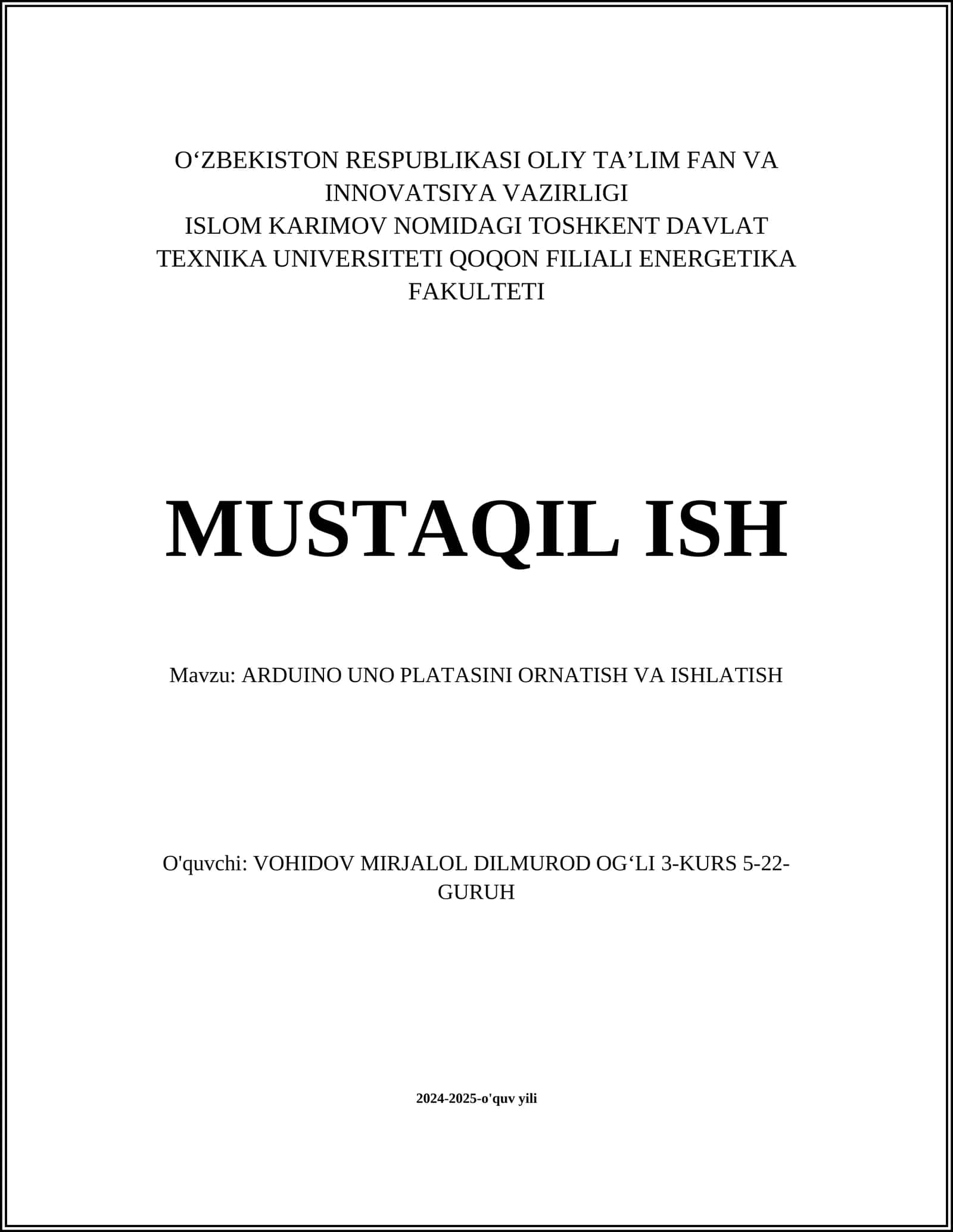 Arduino Uno taxtasi 1