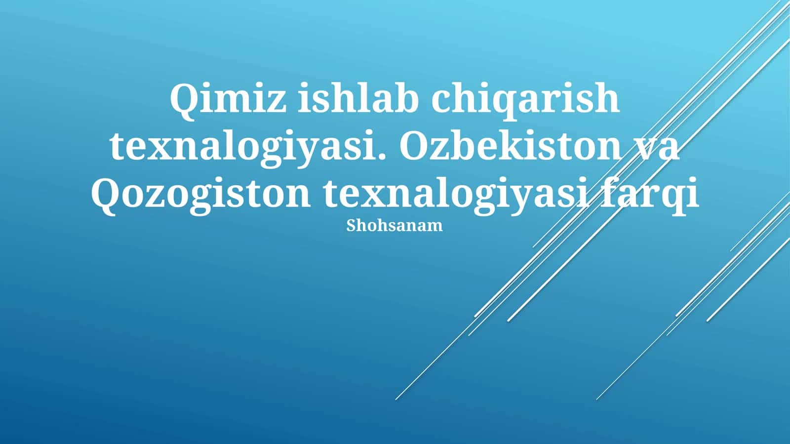 Qimiz Ishlab Chiqarish Texnologiyalari 1