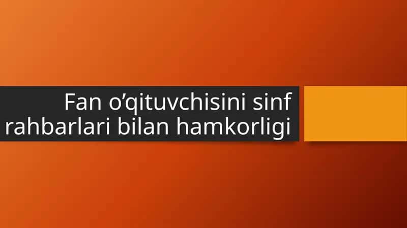 Sinf rahbarining vazifalari 1