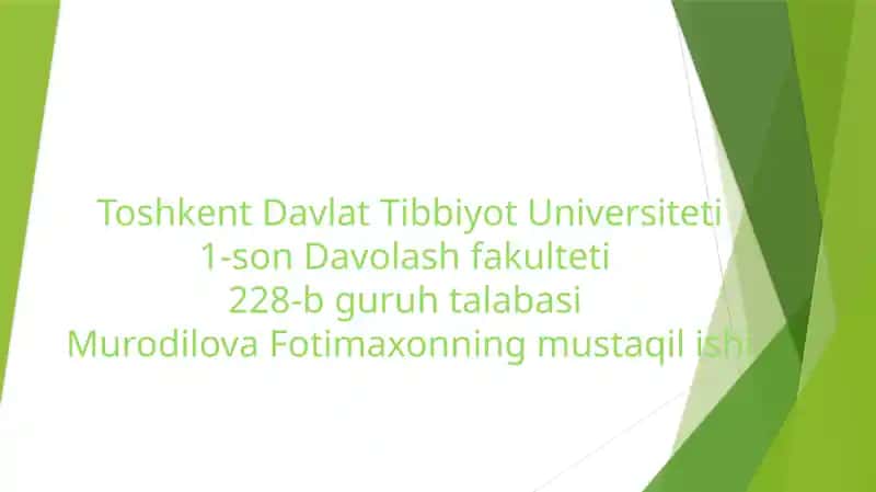 Orotasiduriya uning sabablari va uridin bilan davolash mexanizmi