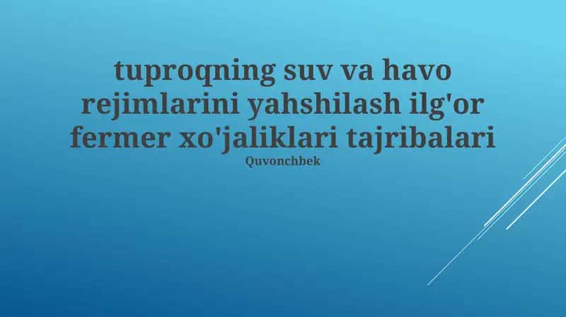 Suv tejovchi sug'orish texnologiyalari 1