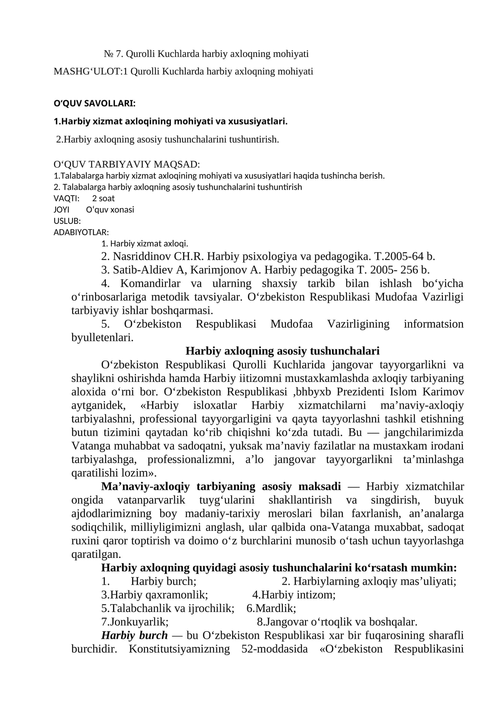 Harbiy axloqning mohiyati 1
