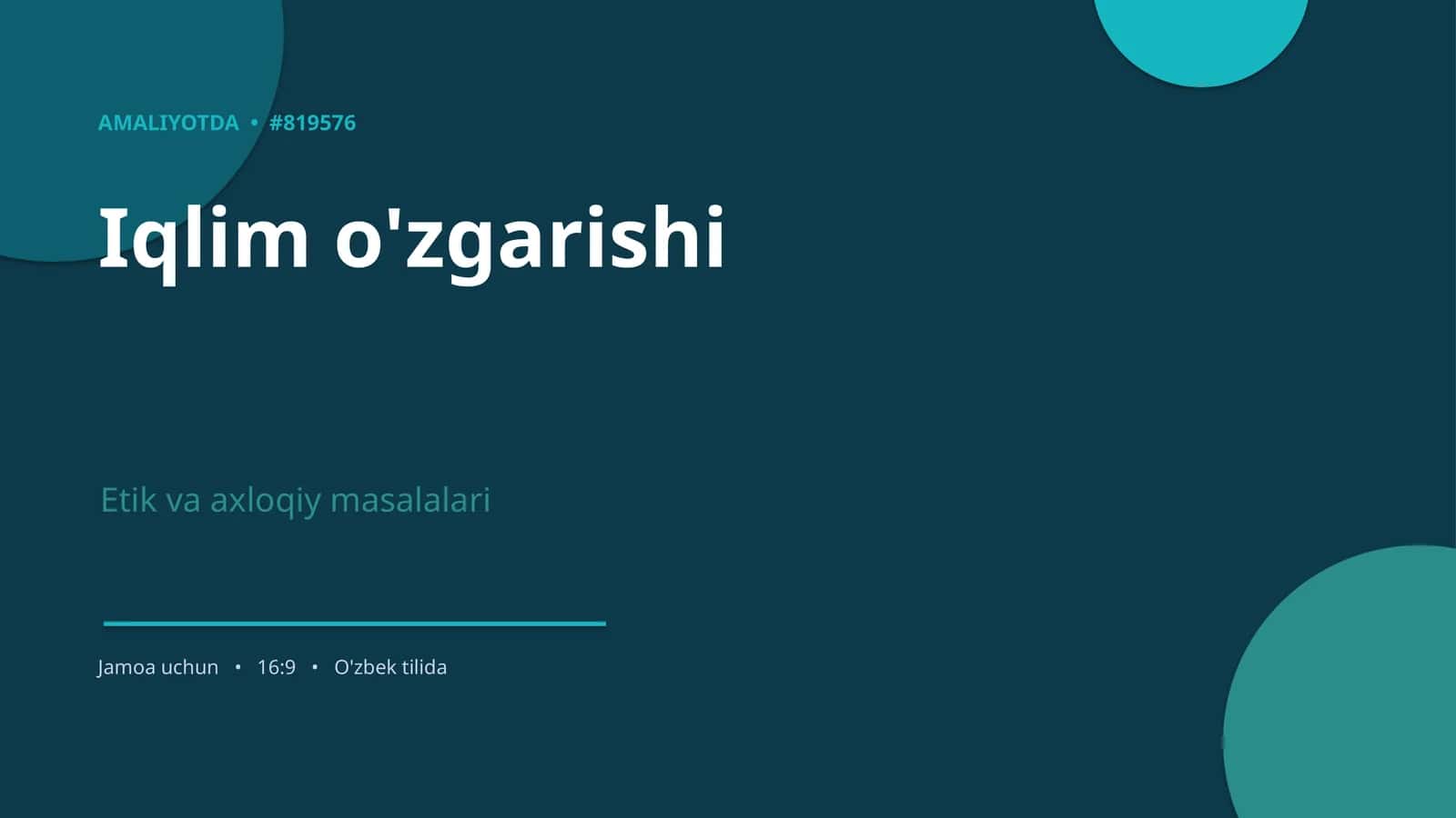 Iqlim o'zgarishi 1
