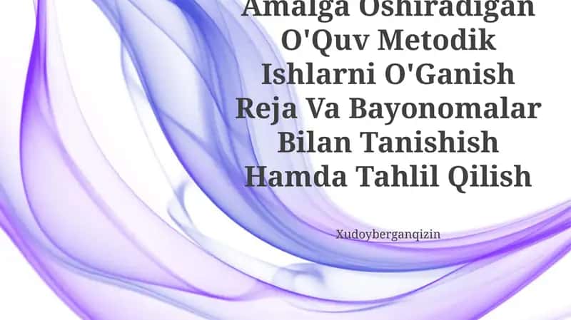 Pedagogika Kollejida Amalga Oshiradigan O'Quv Metodik Ishlarni O'Ganish Reja Va Bayonomalar Bilan Tanishish Hamda Tahlil Qilish 1