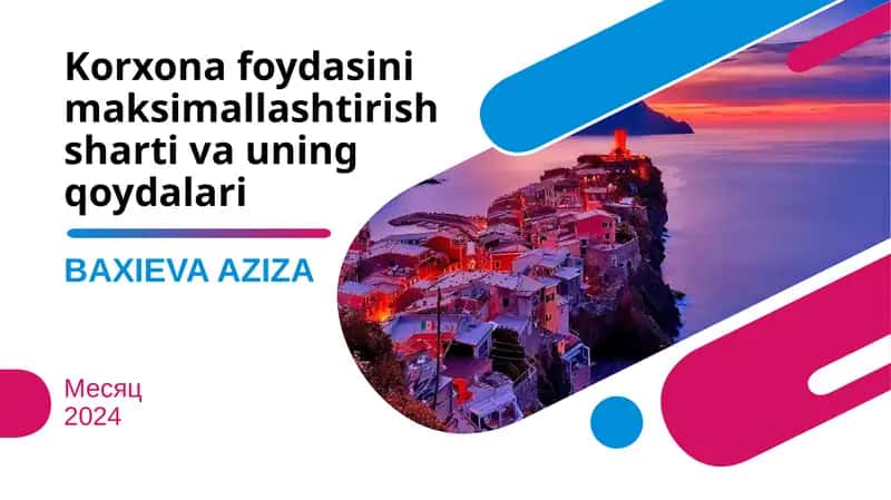 Korxonafoydasinimaksimallashtirish 1