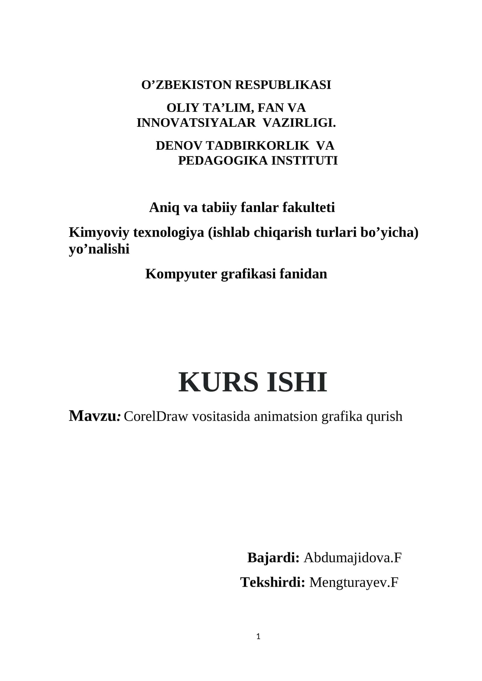 CorelDraw vositasida animatsion grafika qurish 1