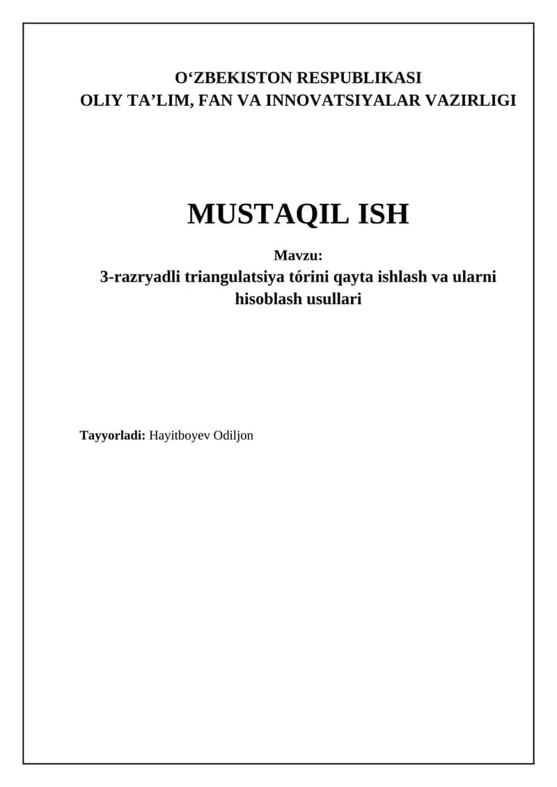 3-tartibli triangulyatsiya tarmoqlari 1