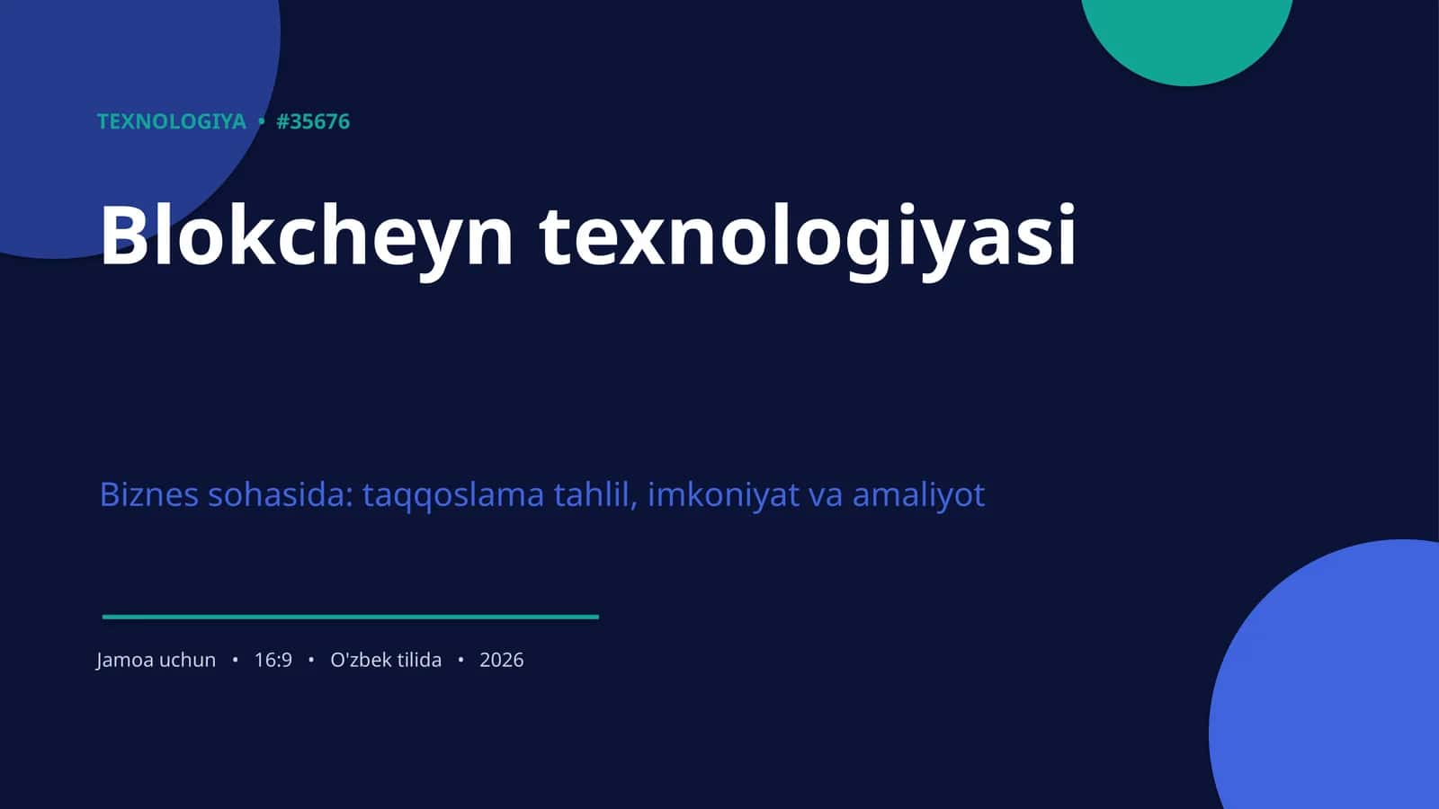 Blokcheyn texnologiyasi 1