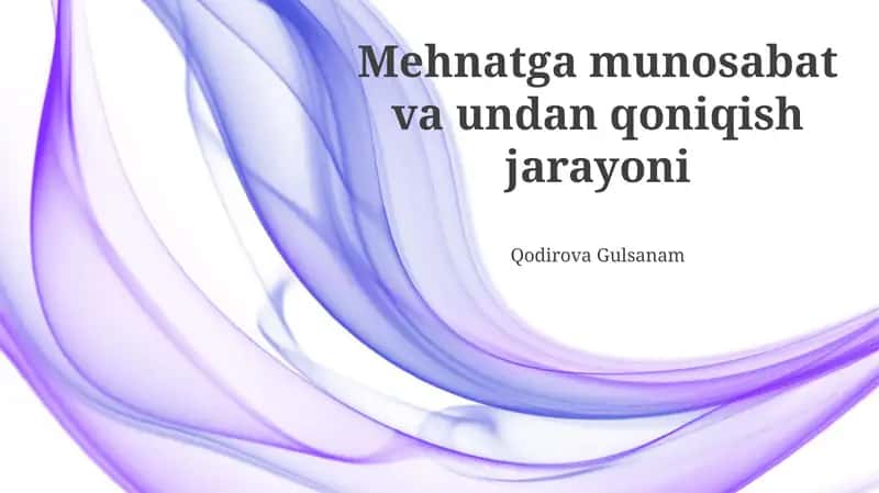 Mehnatga munosabat va undan qoniqish jarayoni 1
