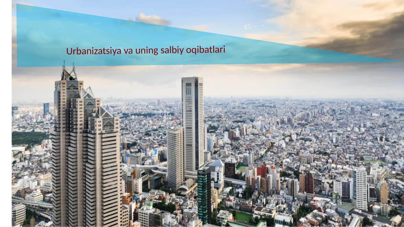 Urbanizatsiya va uning salbiy oqibatlari 1
