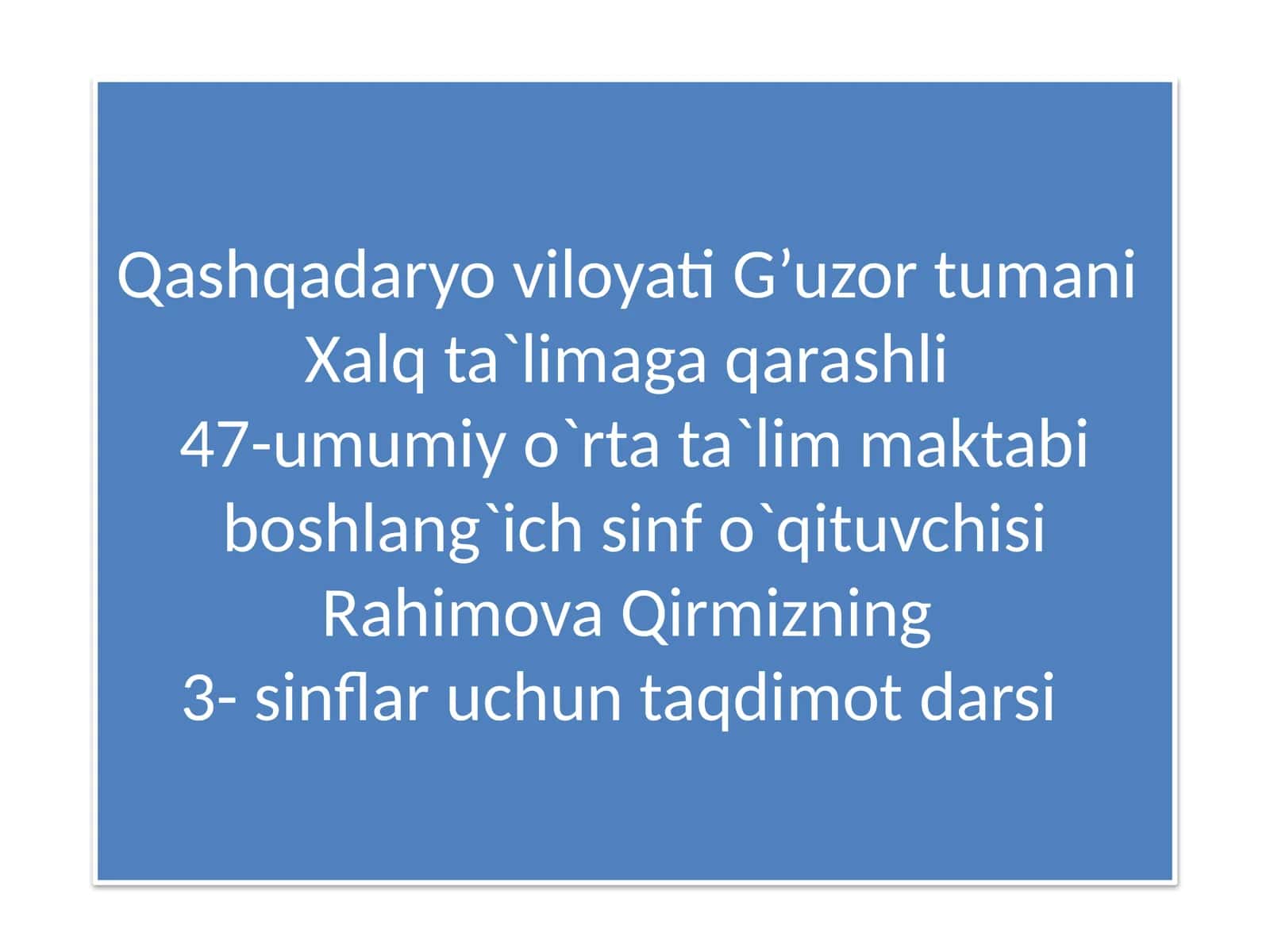 3-sinflar uchun Sifat so'z turkumi 1