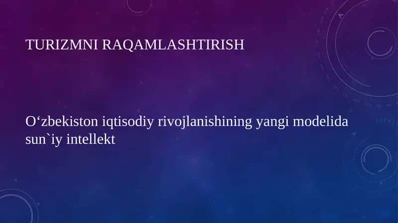 Turizmni Raqamlashitirish 1