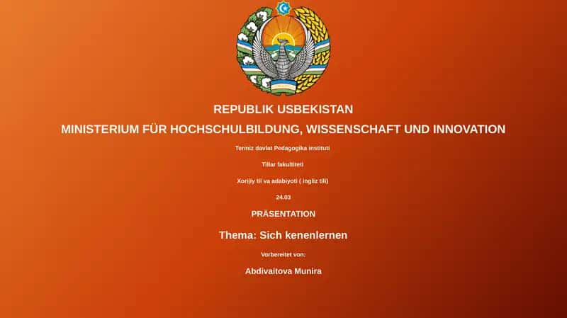 Sich kenenlernen 1