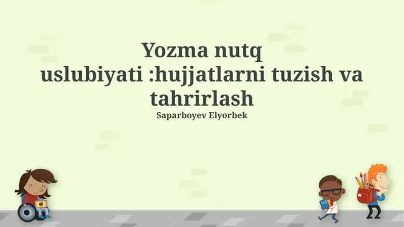 Uslubiyat va Til Madaniyati 1