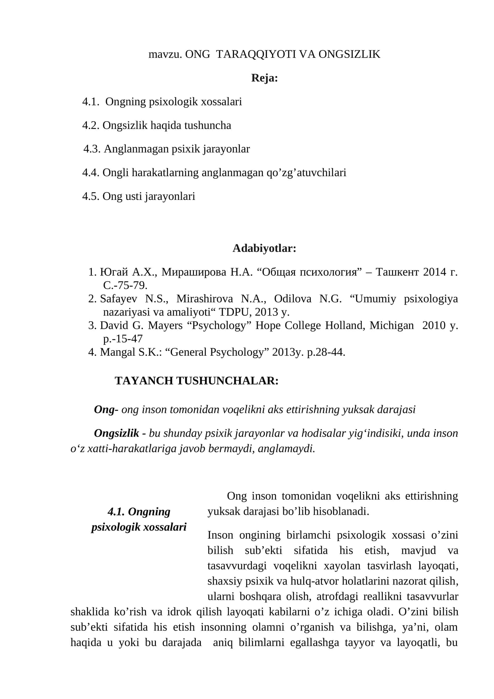 ONG TARAQQIYOTI VA ONGSIZLIK 1