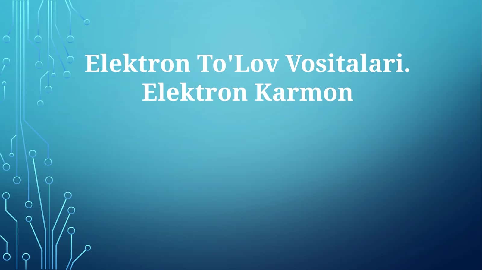 Elektron To'lov Vositalari 1