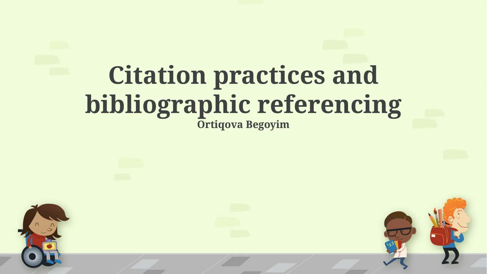 Citation practices and bibliographic referencing 1