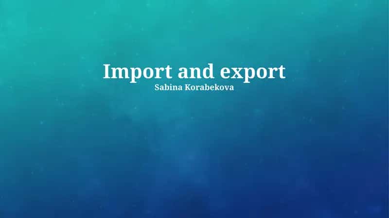Import and Export 1
