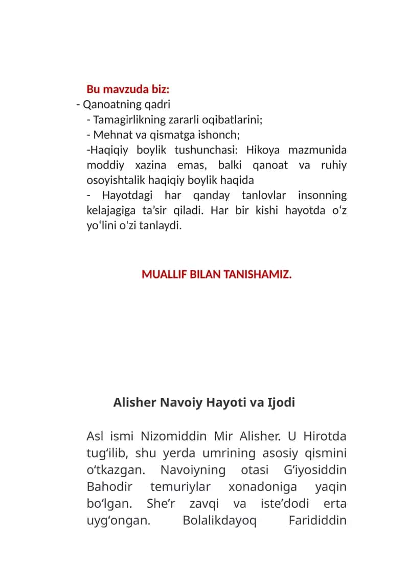 Alisher Navoiy Hayoti va Ijodi 1