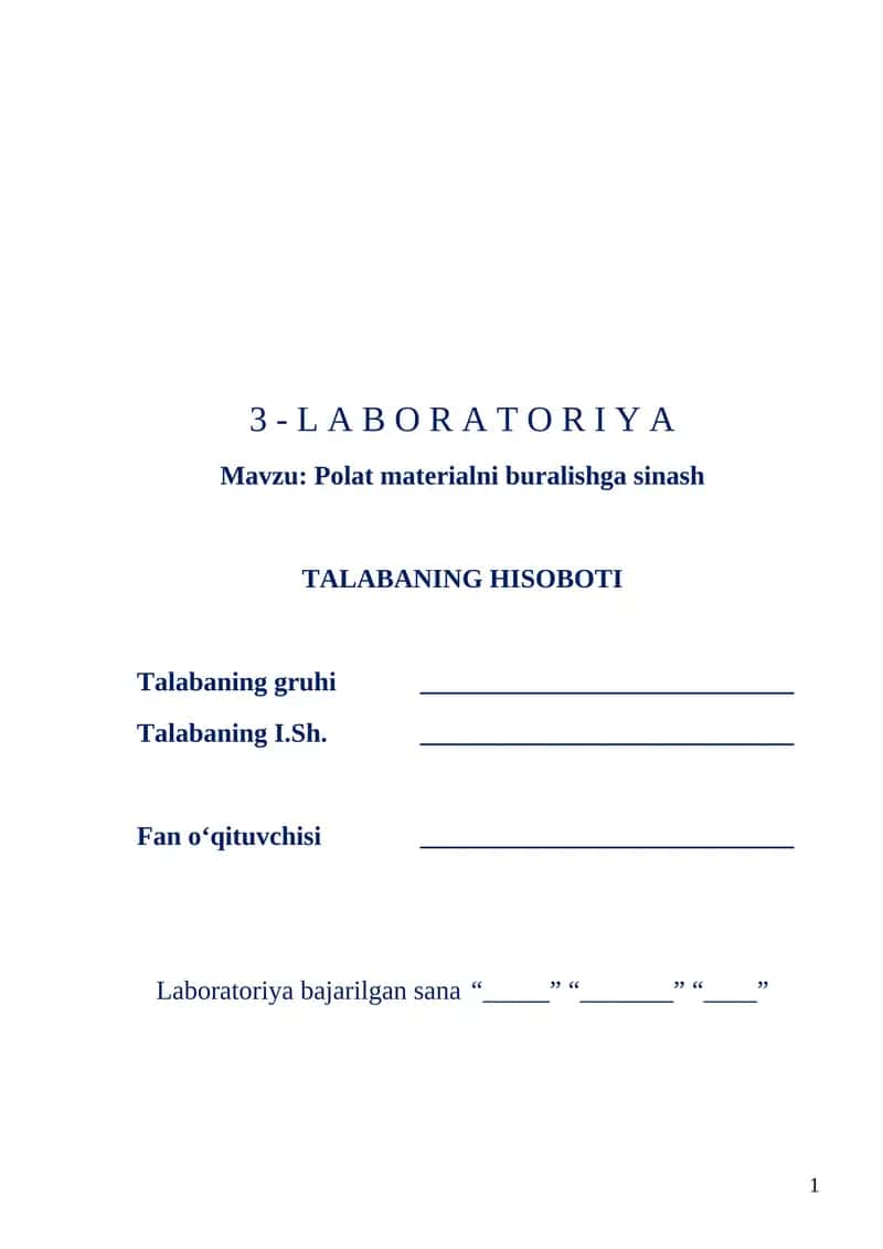 Polat materialni buralishga sinash 1