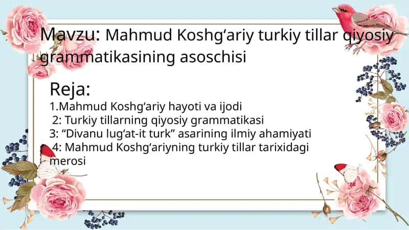 Mahmud Koshgʻariy turkiy tillar qiyosiy grammatikasi 1
