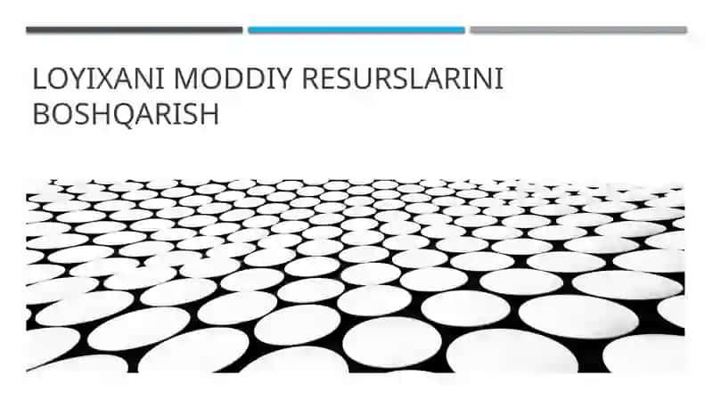 Loyixanimoddiy resurslarini boshqarish