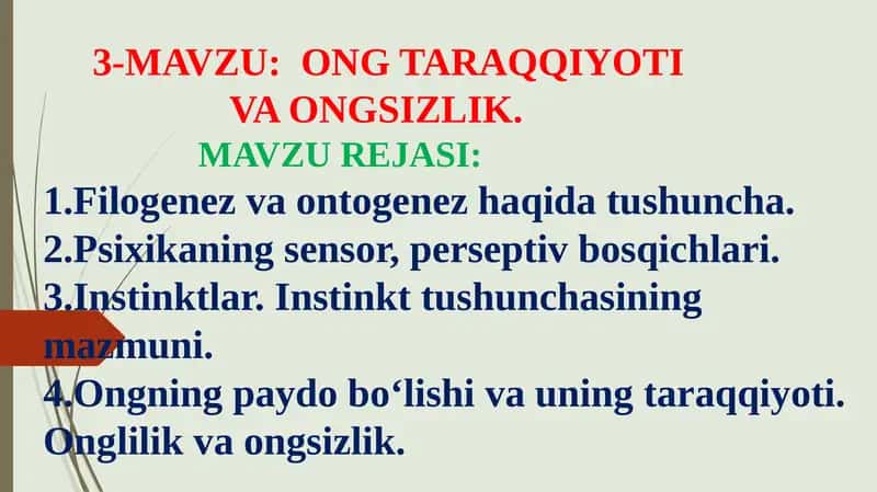 ONG TARAQQIYOTI VA ONGSIZLIK 1