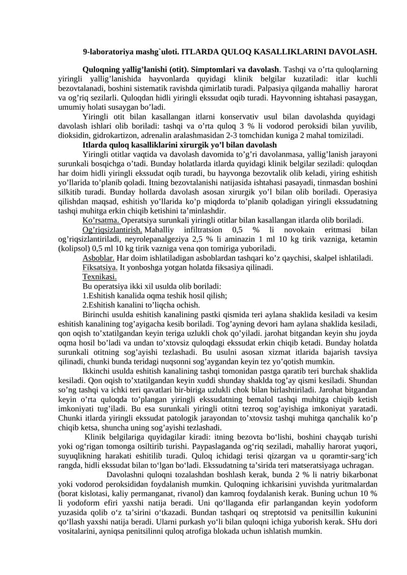 Quloq kasalliklari davolash jarayoni 1