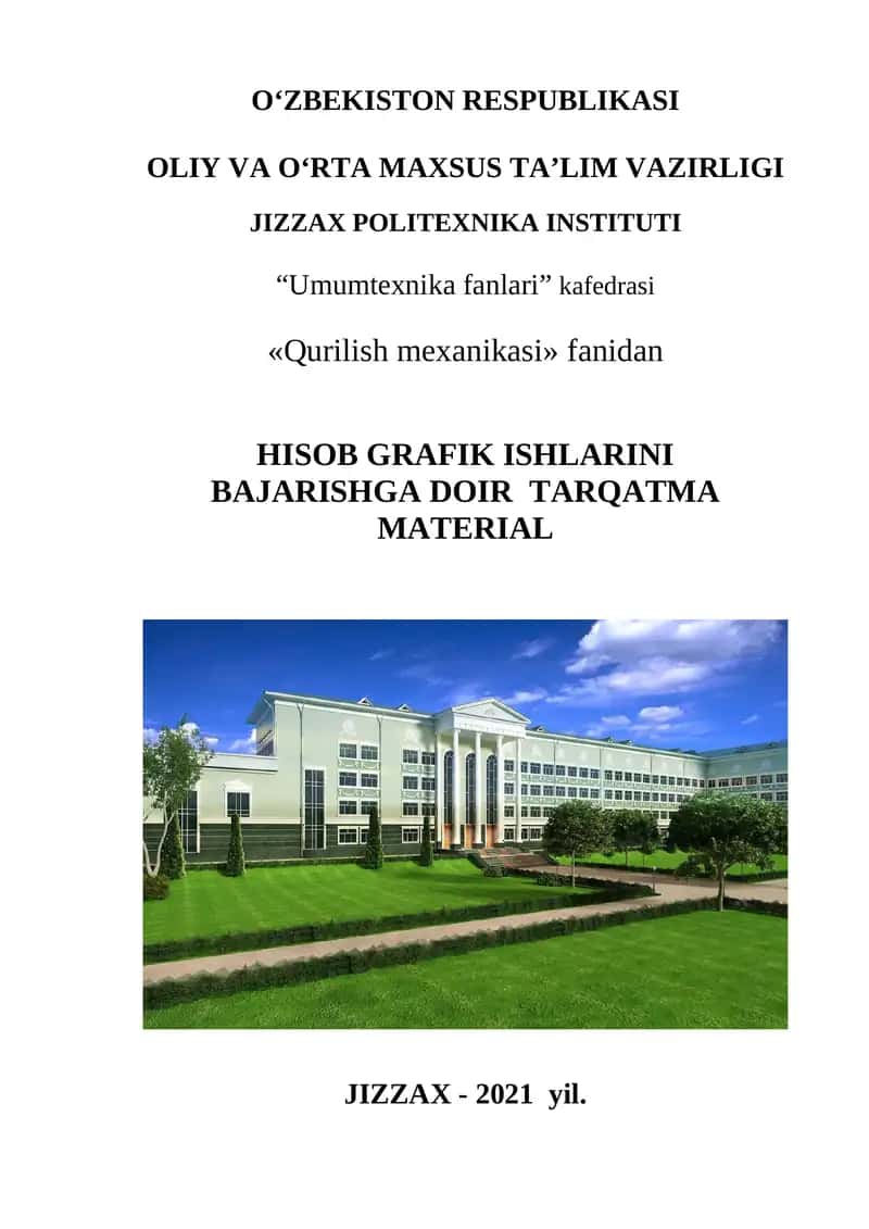 HISOB GRAFIK ISHLARINI BAJARISHGA DOIR TARQATMA MATERIAL 1