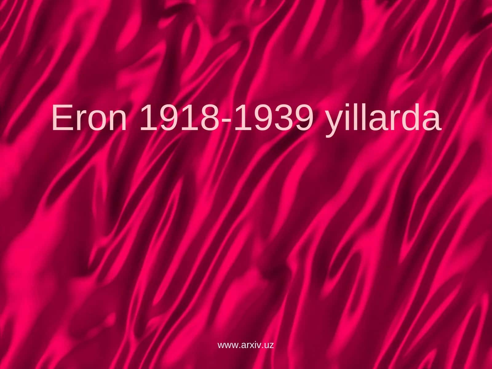 Eron 1918-1939 yillarda 1