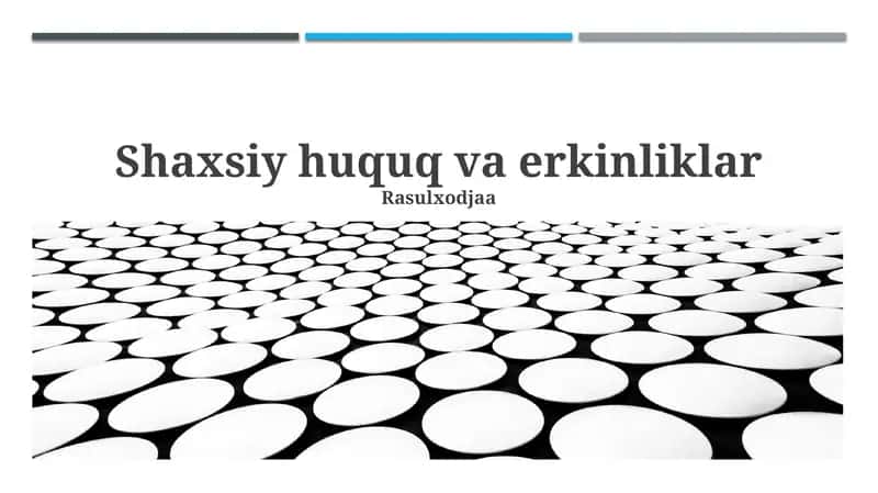 Shaxsiy huquq va erkinliklar 1