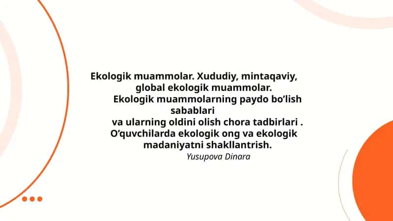 Ekologik muammolar 1