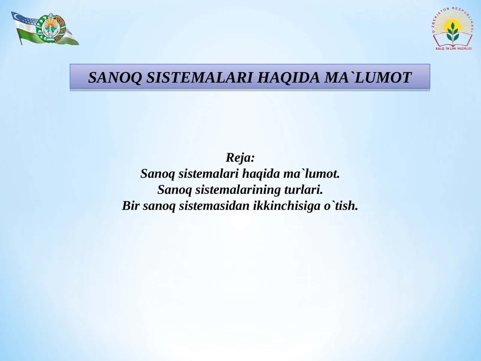 Sanoq Sistemalari Haqida Ma`lumot 1